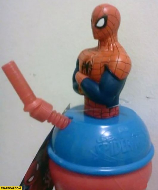 spiderman-cup-with-straw-sticking-out-it-aint-gonna-suck-itself.jpg