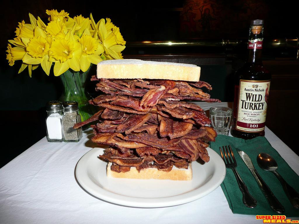 huge bacon sandwich